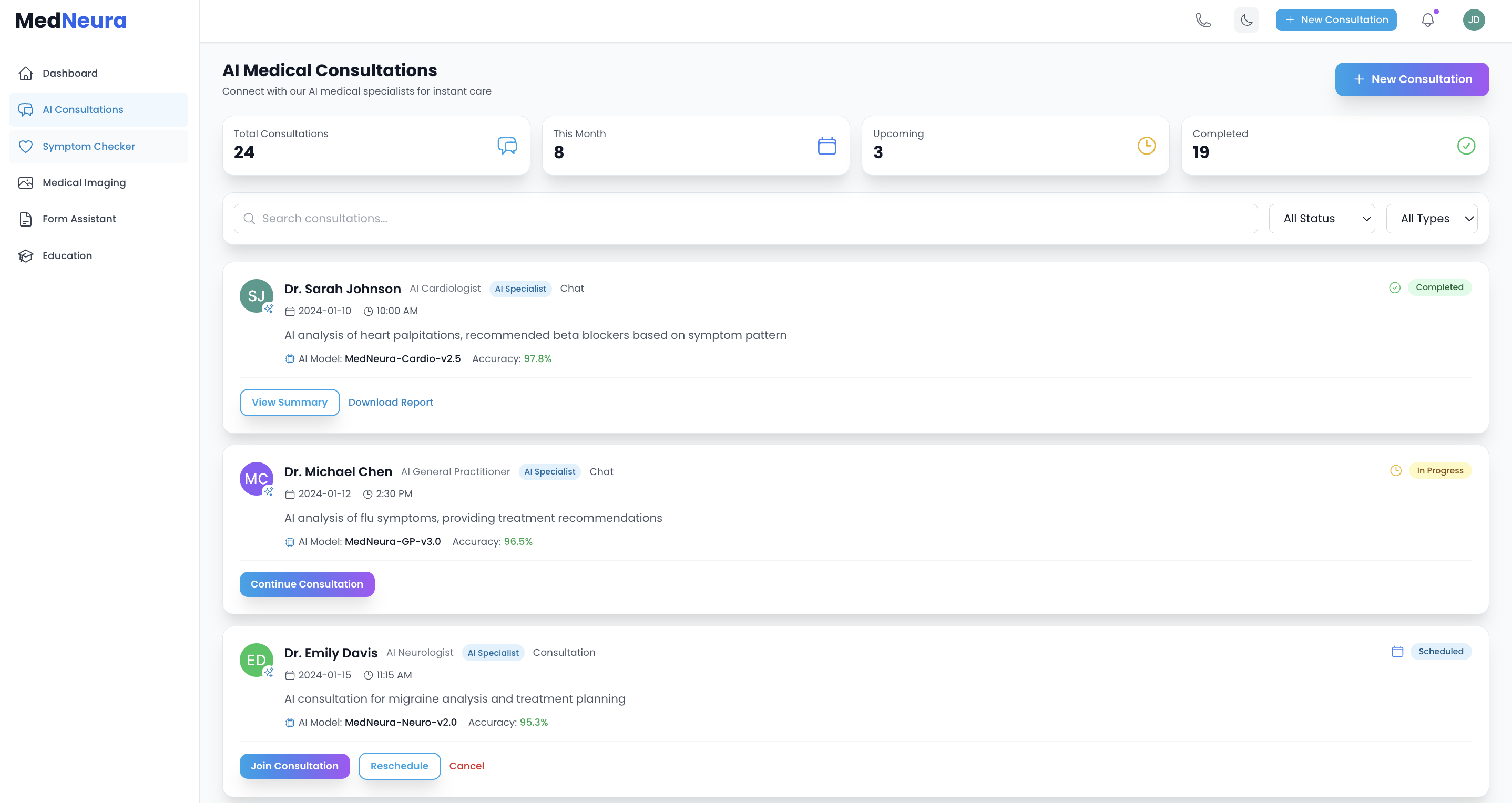 AI Consultation Interface